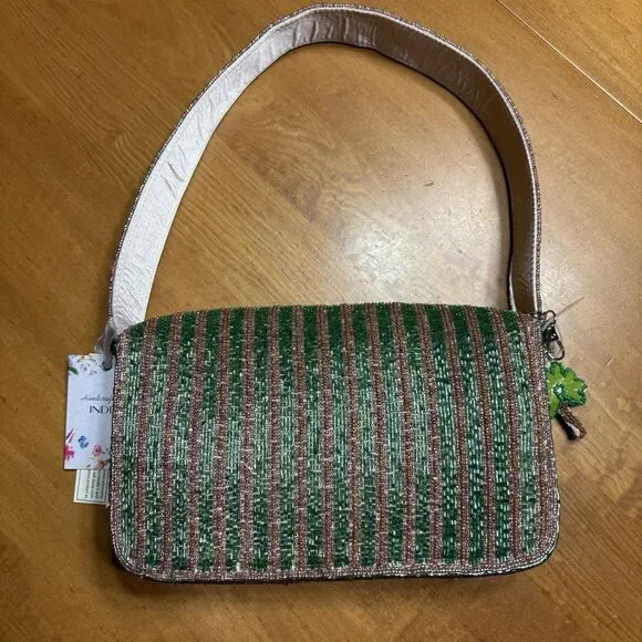 New Release Handcrafted In India Tropical Palm Tree Beaded Bag Viral TikTok RARE - Picture 4 of 16